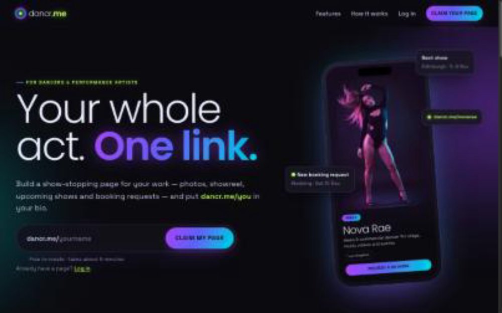dancr.me homepage